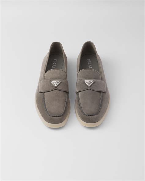 grey loafer boots prada|Gravel Gray Suede Loafers .